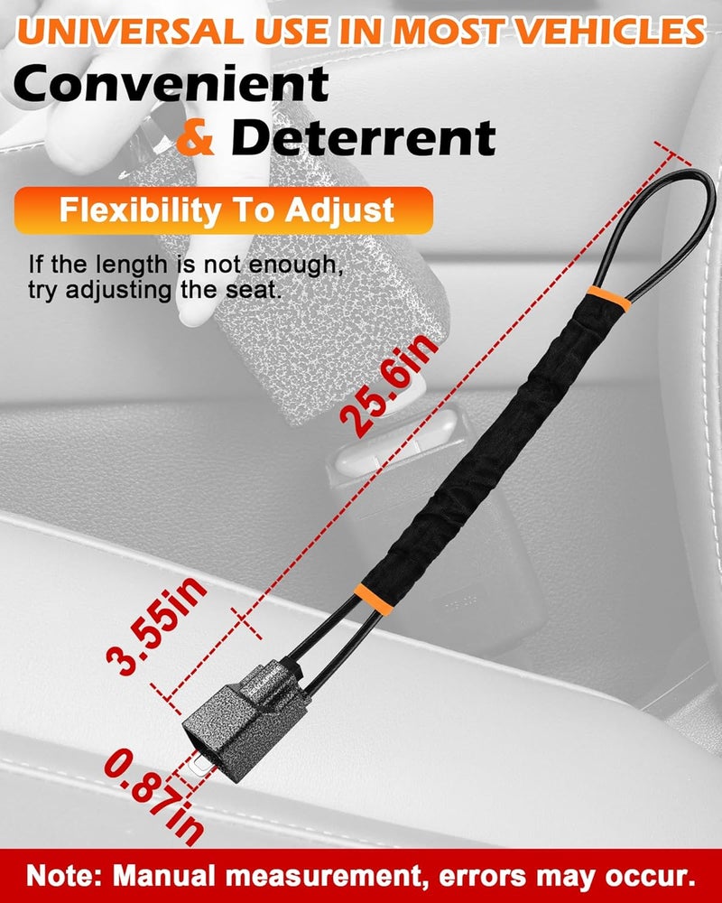 Tevlaphee Steering Wheel Lock Seat Belt Lock Universal Anti Theft Car Device Car Lock Car Theft Prevention with 3 Keys for Car Security Fit Most Vehicles Truck SUV Van(Black) - Image 2